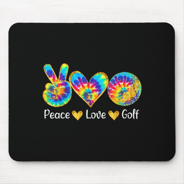 Peace Love Golf Funny Tie Dye Golf Lovers  Musmatta (Framsidan)