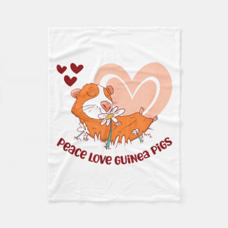 Peace Love Guinea Gs Funny Saying For Guinea Gs Lo Fleecefilt