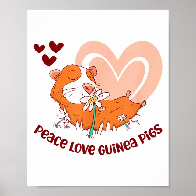 Peace Love Guinea Gs Funny Saying For Guinea Gs Lo Poster (Framsidan)