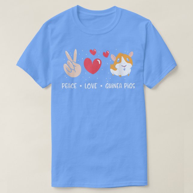 Peace Love Guinea Pig - Cute Pet Animal Funny Guin T Shirt (Design framsida)