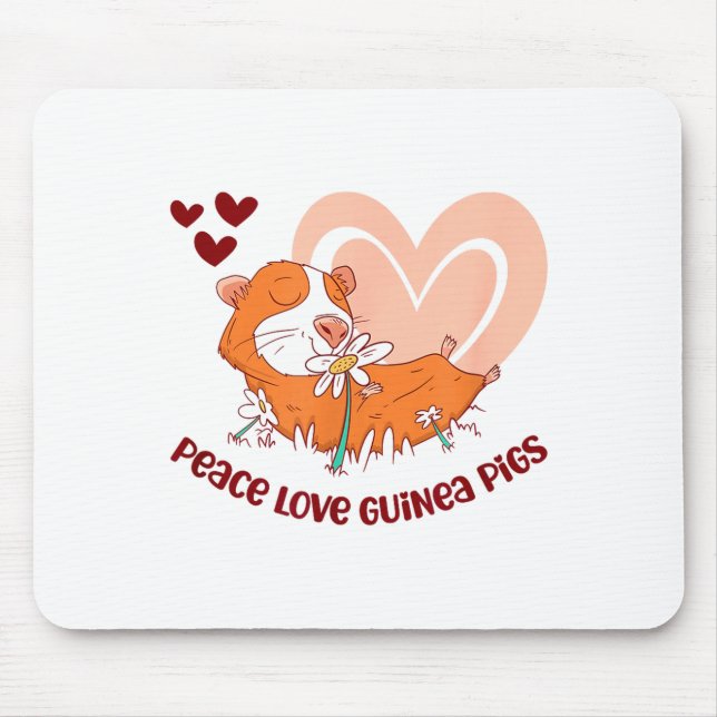 Peace Love Guinea Pigs Funny Saying For Guinea Pig Musmatta (Framsidan)