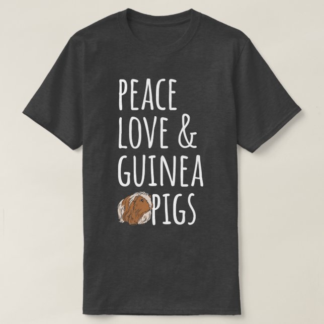 Peace Love & Guinea Pigs Premium  T Shirt (Design framsida)