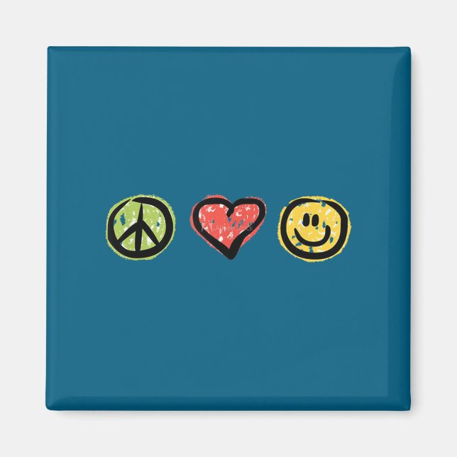 Peace Love Hapness Insrational Hipe Gift  Magnet (Framsidan)