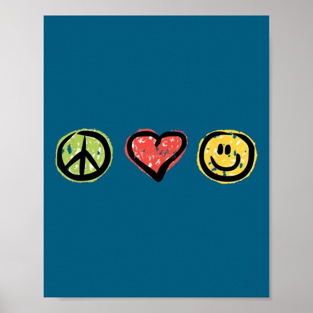 Peace Love Hapness Insrational Hipe Gift  Poster (Framsidan)