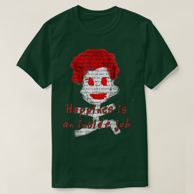 Peace Love Happiness Motivation Black Red Designer T Shirt (Design framsida)