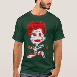 Peace Love Happiness Motivation Black Red Designer T Shirt