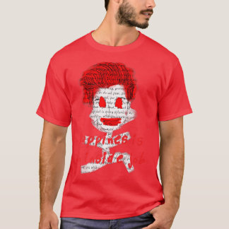 Peace Love Happiness Motivation Black Red Designer T Shirt