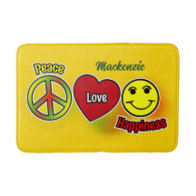 Peace Love Happiness Yellow