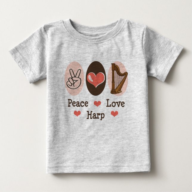 Peace Love Harp Baby Romper Tröja (Framsida)