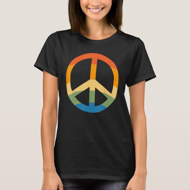 Peace Love Hippie Costume Tie Dye 60s 70s T Shirt (Framsida)