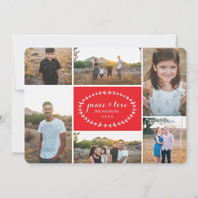 Peace & Love Holiday Photo Card Julkort (Framsida)