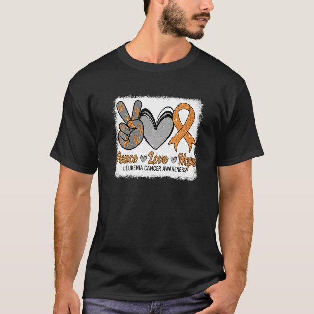 Peace Love Hope Leukemia Awareness Month Warrior W T Shirt (Framsida)