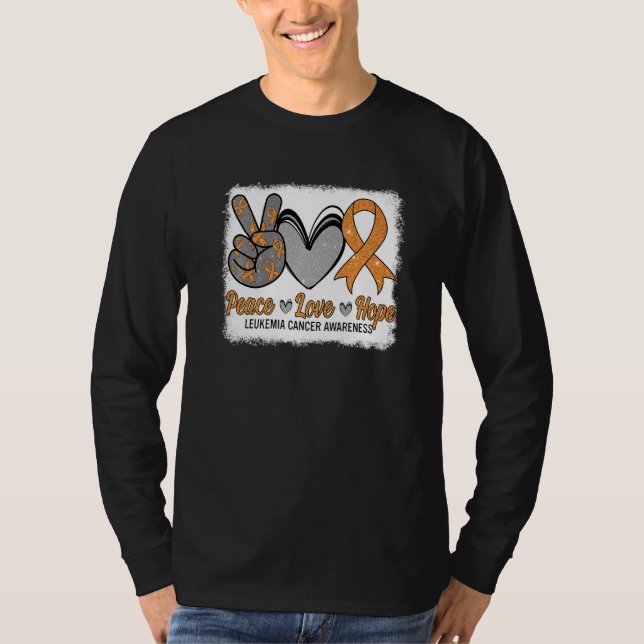 Peace Love Hope Leukemia Awareness Month Warrior W T Shirt (Framsida)