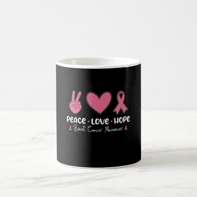 Peace Love Hope Matching Breast Cancer Awareness Kaffemugg (Center)