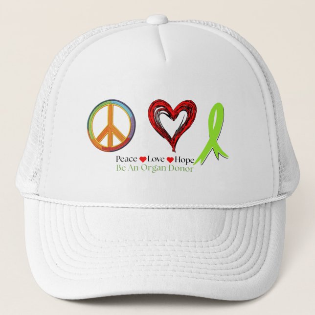 Peace Love Hope Organ Donation Saves Lives Keps (Framsida)