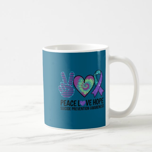 Peace Love Hope Suicide Prevention Tie Dye Awarene Kaffemugg (Höger)