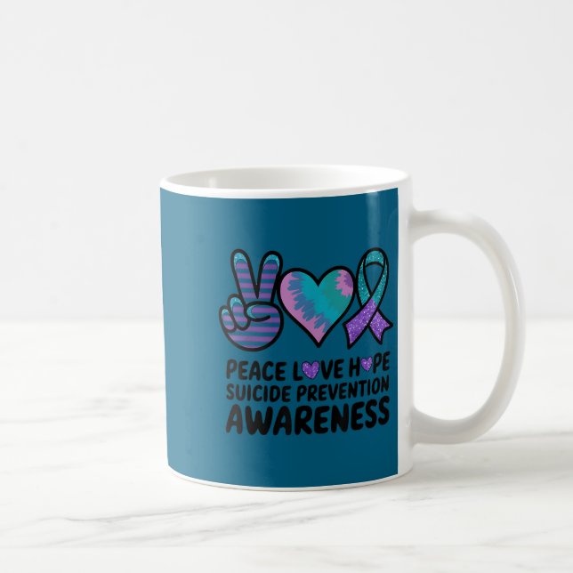 Peace Love Hope Suicide Prevention Tie Dye Awarene Kaffemugg (Höger)