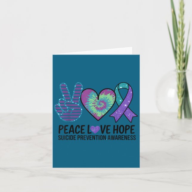 Peace Love Hope Suicide Prevention Tie Dye Awarene Kort (Framsida)