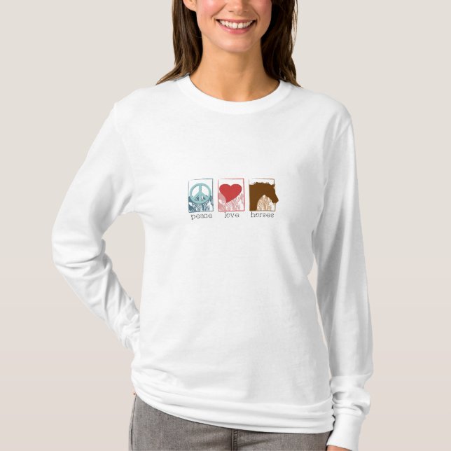peace_love_horses tee shirt (Framsida)