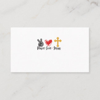 Peace Love Jesus cross-01 Visitkort