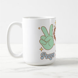 Peace, love, Jesus, God, Church, Religious, Bible Kaffemugg