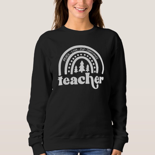Peace Love Joy Christmas Teacher Cute Christmas Ra T Shirt (Framsida)
