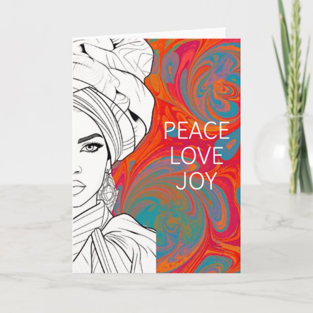 Peace. Love. Joy. – Inspirational Art Greeting Car Kort (Framsida)
