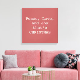Peace, Love & Joy – Personalized Christmas Quote O Canvastryck