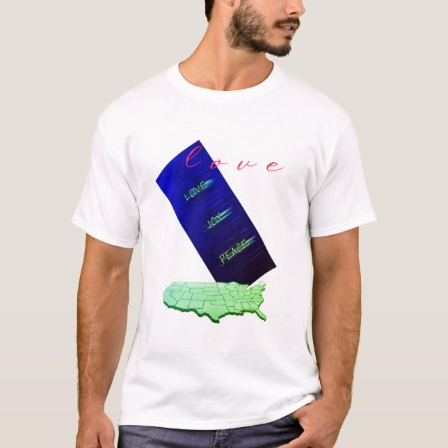 PEACE LOVE JOY T-Shirt (Framsida)