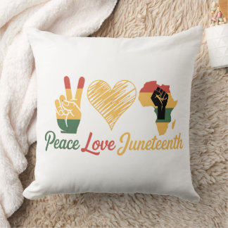 Peace Love Juneteenth Kudde