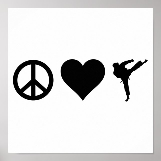 Peace Love Karate Poster (Framsidan)