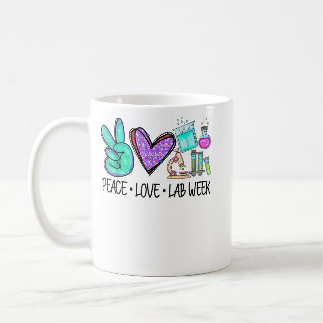 Peace Love Lab Week 2022 Medical Laboratory Scient Kaffemugg (Vänster)