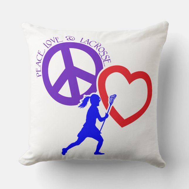 PEACE-LOVE-LACROSSE KUDDE (Framsida)