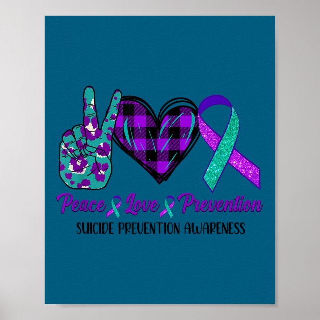 Peace Love Life Suicide Awareness Womens Semi Colo Poster (Framsidan)