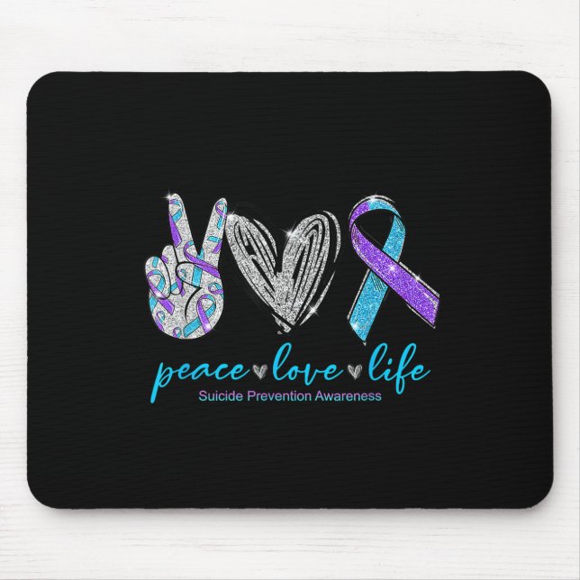 Peace Love Life Suicide Prevention Awareness Heart Musmatta (Framsidan)