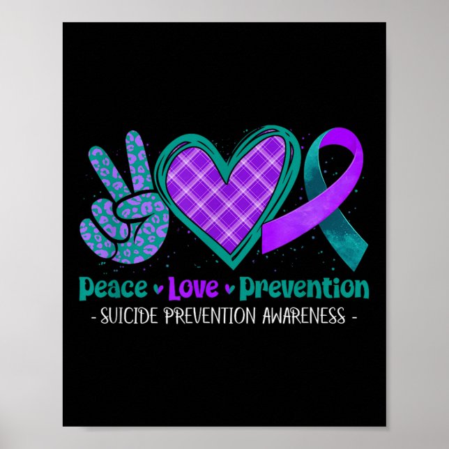 Peace Love Life Suicide Prevention Awareness Purpl Poster (Framsidan)