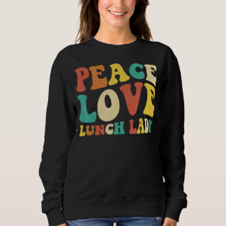 peace love lunch lady retro groovy lunch lady Back T Shirt