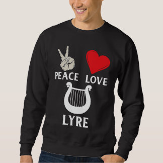 Peace Love Lyre French Horn Lyre Instrument Lyre P Lång Ärmad Tröja