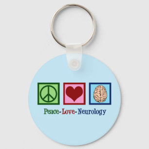 Peace Love Neurologi - Neurolog Nyckelring