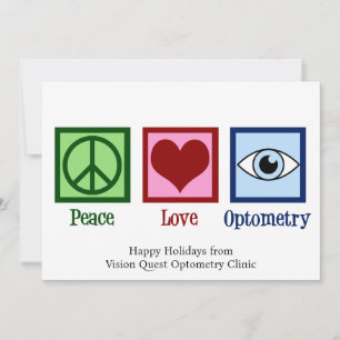 Peace Love Optometri Anpassad Optometriker Julkort