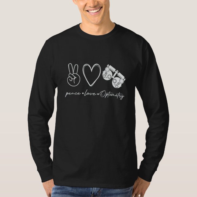 Peace Love Optometry Leopard Optometrist Optician  T Shirt (Framsida)