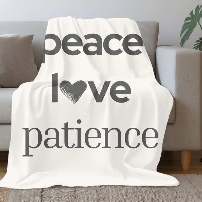 Peace Love Patience - Cozy Calm Modern Lifestyle Fleecefilt (Skapare uppladdad)
