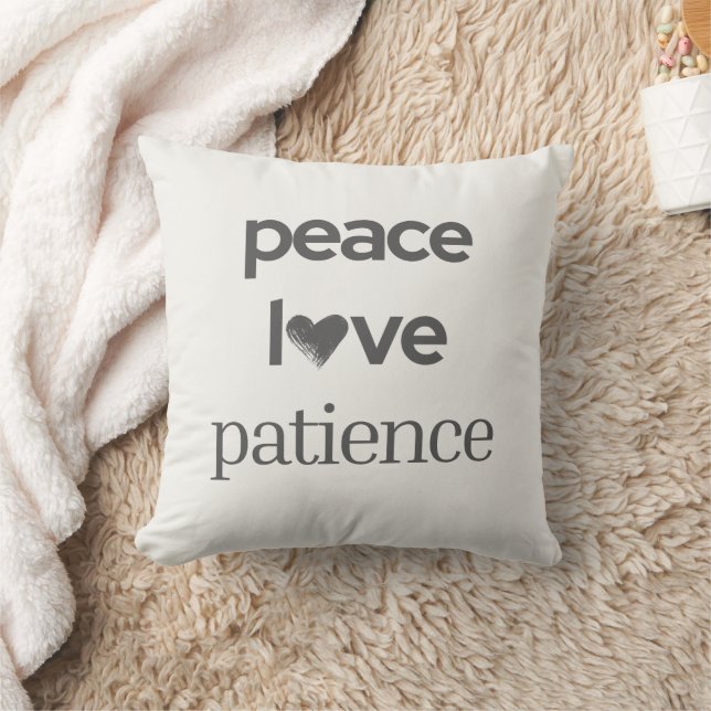Peace Love Patience - Reversible Modern Lifestyle Kudde (Filt)