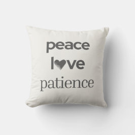 Peace Love Patience - Reversible Modern Lifestyle Kudde