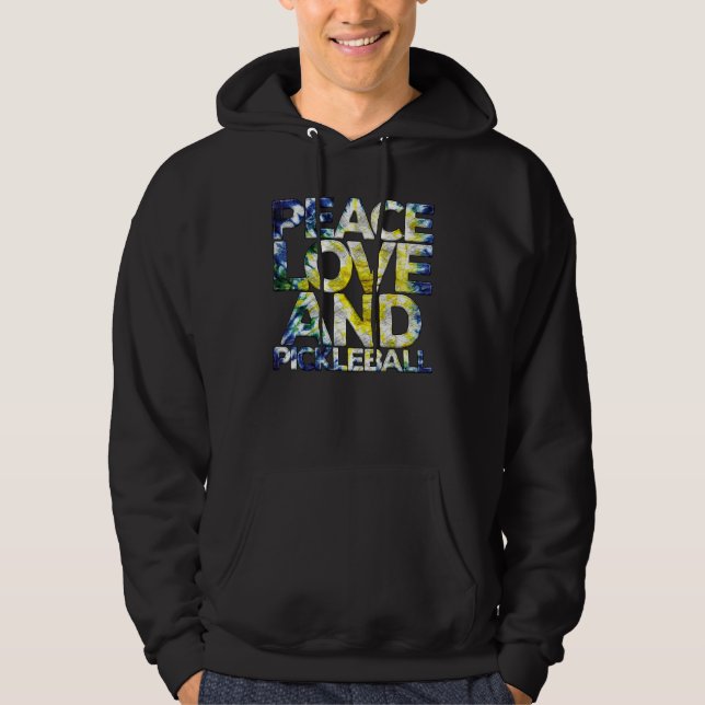 Peace Love Pickleball   Pickleball Player Fan Quot Hoodie (Framsida)
