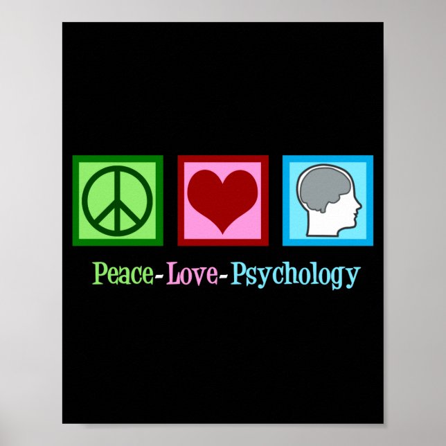 Peace Love Psychology Cute Psychologist  Poster (Framsidan)