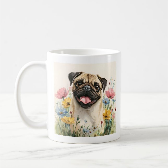 Peace Love Pug Mug Kaffemugg (Vänster)