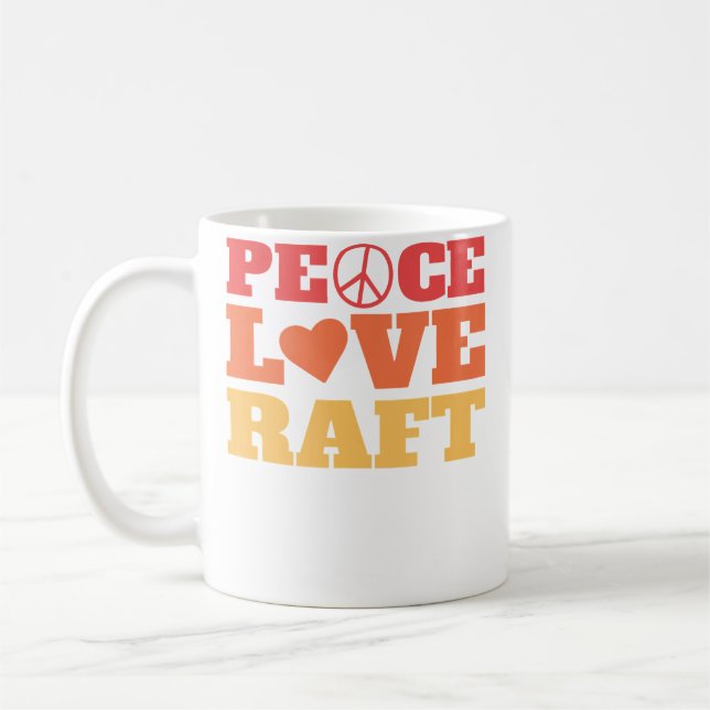 Peace Love Raft - River Rafting Kaffemugg (Vänster)