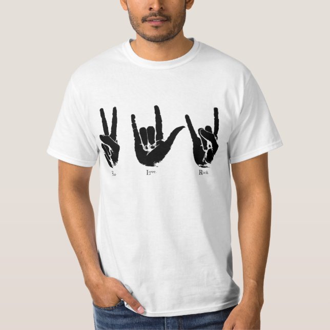 peace love rock t shirt (Framsida)