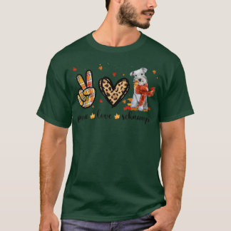 Peace Love Schnauzer Scarf Leopard Fall Autumn Tha T Shirt